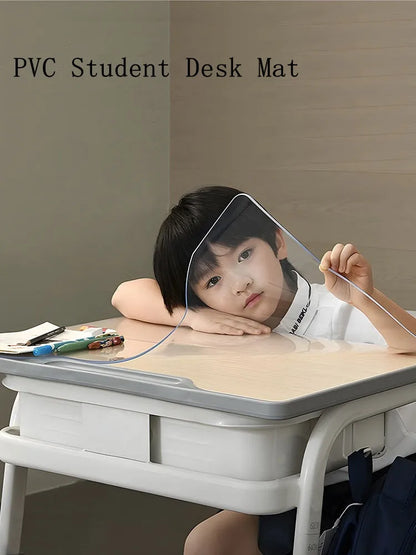 Student desk MATS PVC plastic transparent tablecloth waterproof anti-slip table cover Writing desk table mat custom