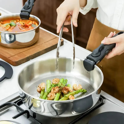 Pots and Pans Set, 20 Piece Stainless Steel Kitchen Removable Handle Cookware Set, Frying Saucepans with Lid, Stay-Cool