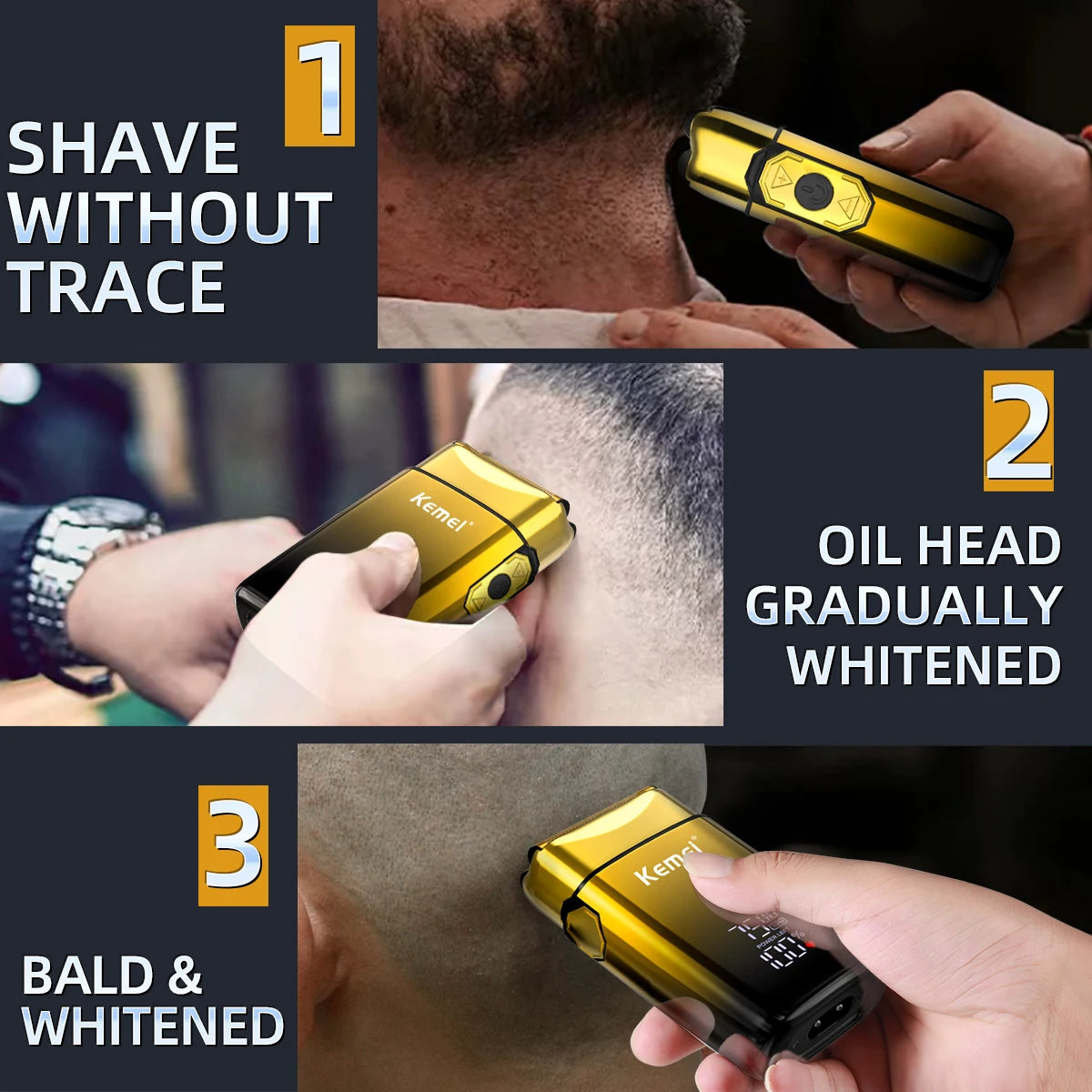 Kemei 7500 RPM Electric Shaver Professional Hair Beard Razor Rechargeable Beard Trimmer Shaving Cutting Machine for Men KM-TX10