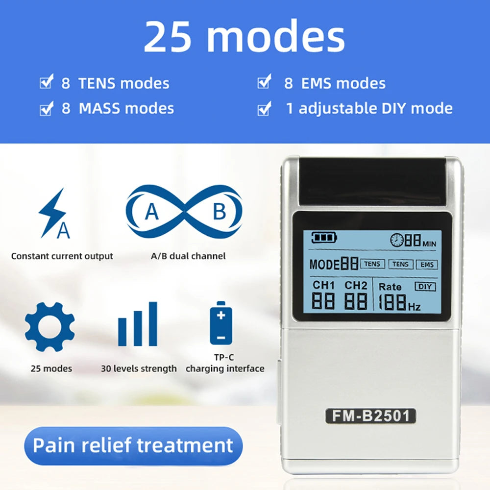1Massage Therapy Instrument Multifunctional Device Rechargeable Household Micro Current Dual Output Meridian Physiotherapy