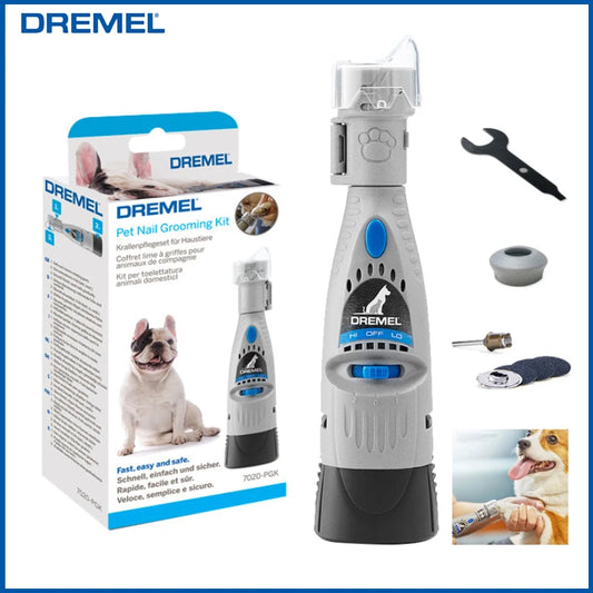 Dremel 7020 Cordless Electric Dog Nail Clippers Pet Nail Grinder and Trimmer Grooming Tool Kit 2 Gears Speed 3 Gears Depth