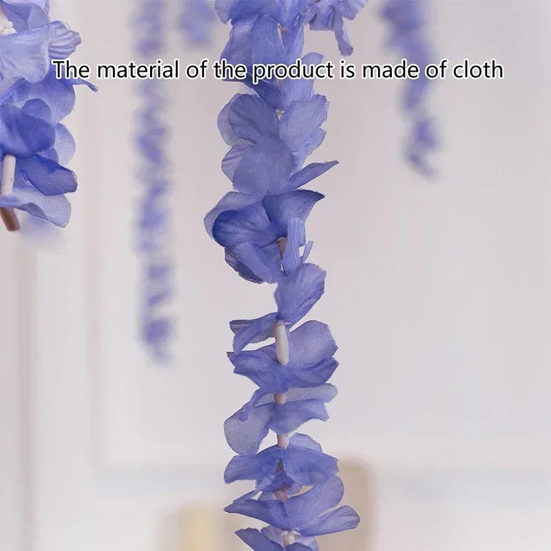 5PCS Wisteria Artificial Hanging Flower Vine for Arch Backdrop Decor Wedding Home Decoration Silk Wisteria String Fake Flower