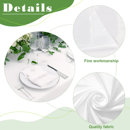 6Pcs Wrinkle Resistant Washable Polyester Table Cover and White Tablecloth Rectangle Table Cloth Stain for Dining Table Decor
