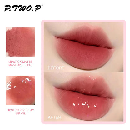 P.TWO.P Fruit Roll-On Lip Balm Makeup Strawberry Primer Moisturizing Transparent Lip Oil Long Lasting Hydrating Repair Lip Gloss