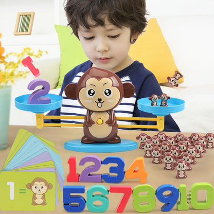 Monkey Balance Math Toy Baby Montessori Early Educational Balancing Scale Toys Teaching Material Table Games Interactive Gifts
