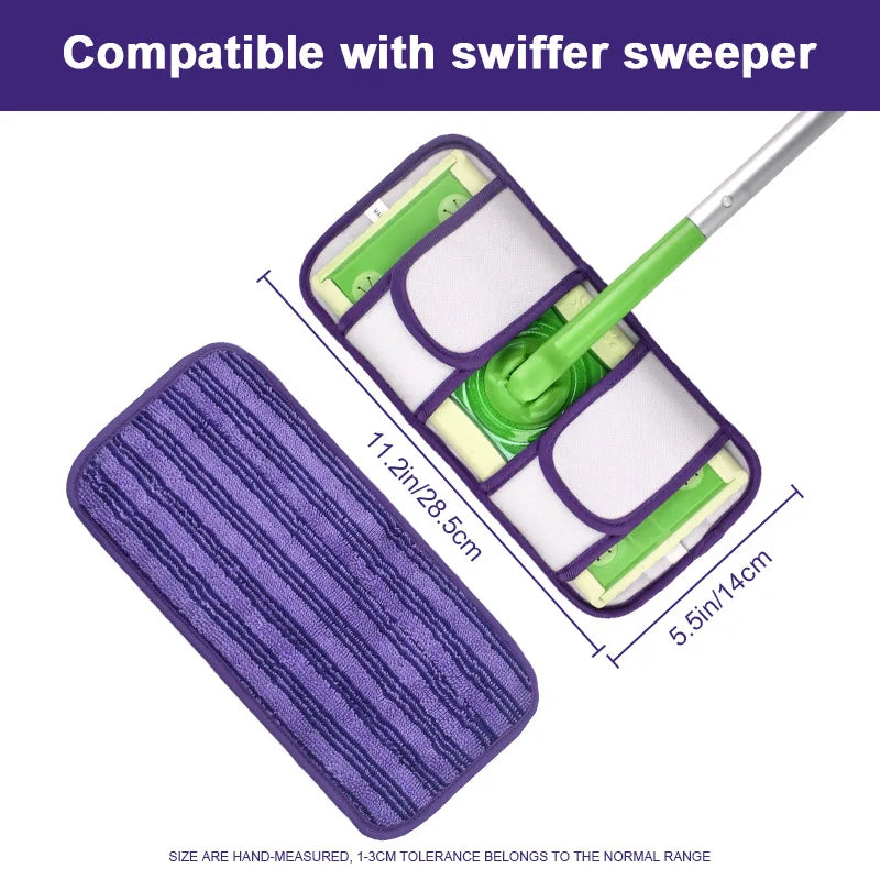 Reusable Microfiber Mop Pads for Swiffer Wet Jet, Wet and Dry Pad, Household Dust Cloth, Reusable Cleaning Dust Pads Cloth