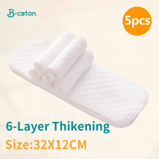 5/10Pcs Baby Diapers Reusable Washable Cotton Diaper Ecological Nappies Insert Cotton Cloth Breathable Absorbent Cloth Diapers