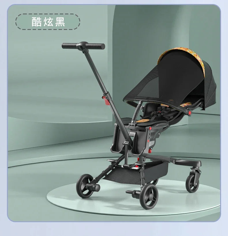 Stroller Children's Cart Lay Flat Prams Portable Travel Baby Carriage Luxury High Landscape Baby Seat Rotation Commutation
