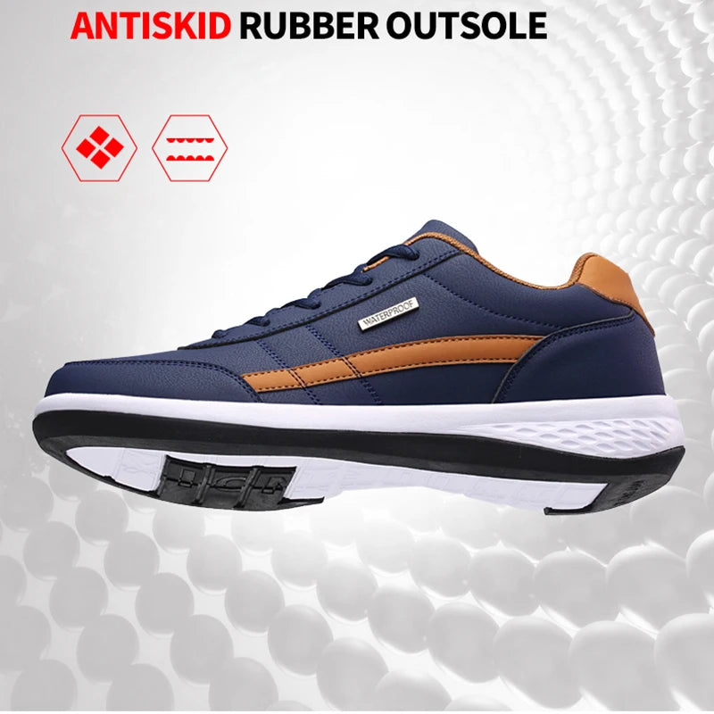 Fashion Casual Shoes Men's Outdoor PU Leather Trend Lightweight And Comfortable Lace-up Casual Shoes Outdoor Sports Shoes