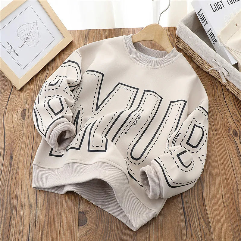 IYEAL  Kids Boys' Sweatershirts Spring and Autumn Children's Wear New Boys' and Girls' Round Neck Cartoon Pullover