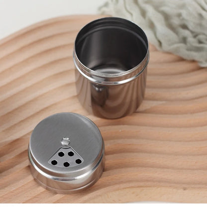 Multi-purpose Stainless Steel Seasoning Jar Salt Sugar Bottle Rotating Cover Kitchen Gadgets Spice Pepper Shaker צנצנת לתבלינים