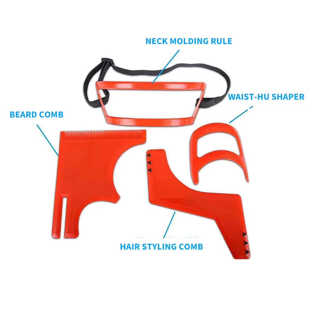 Haircut Kit Beard Hair Goatee Neckline Shaving Template Hairline Beard Shaping Tool Hair Cutting Grooming Kit Barber Supplies