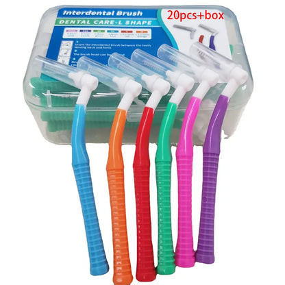 20Pcs/box Shape Push-Pull Interdental Brush Orthodontic Toothpick Teeth Whitening Tooth Pick ToothBrush Oral Hygiene Care
