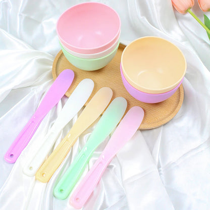 2pcs/set  Silicone Mask Mud Essential Oil Bowl Mask Stick Face Mask Powder Mixing Bowl Spatula Masks Brush Skin Care Tools