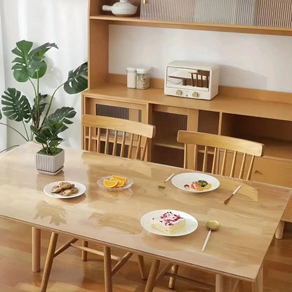 Transparent PVC tablecloth, soft glass crystal table mat, oilproof and waterproof, suitable for coffee table, dining table, desk