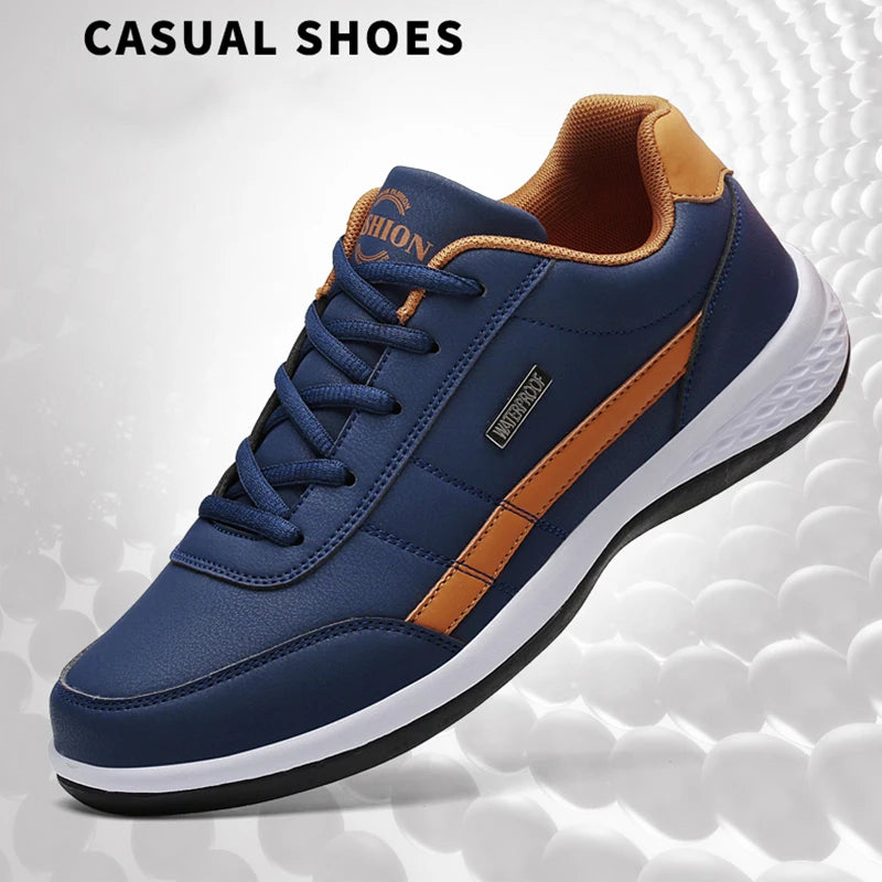 Fashion Casual Shoes Men's Outdoor PU Leather Trend Lightweight And Comfortable Lace-up Casual Shoes Outdoor Sports Shoes