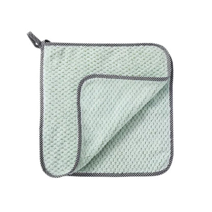 Home Kitchen Daily Dish Towel Cloth Kitchen Rag Non-stick Oil Thickened Table Cleaning Cloths Double-layer Absorbent Microfiber
