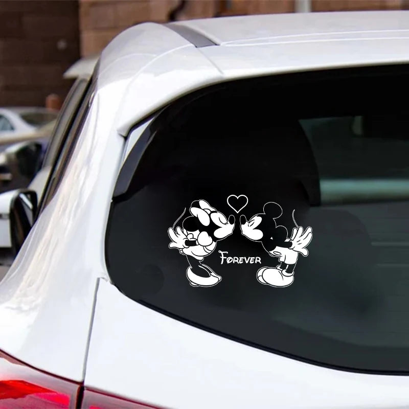 Mickey Minnie Vinyl Wall Sticker Romantic Decals For Bedroom Wall Decoration, Cute Cartoon Decals For Car, Laptop, Cup, Phone