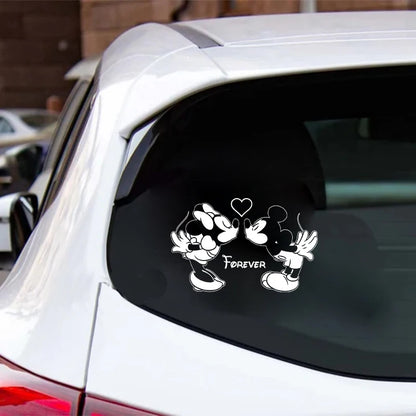Mickey Minnie Vinyl Wall Sticker Romantic Decals For Bedroom Wall Decoration, Cute Cartoon Decals For Car, Laptop, Cup, Phone