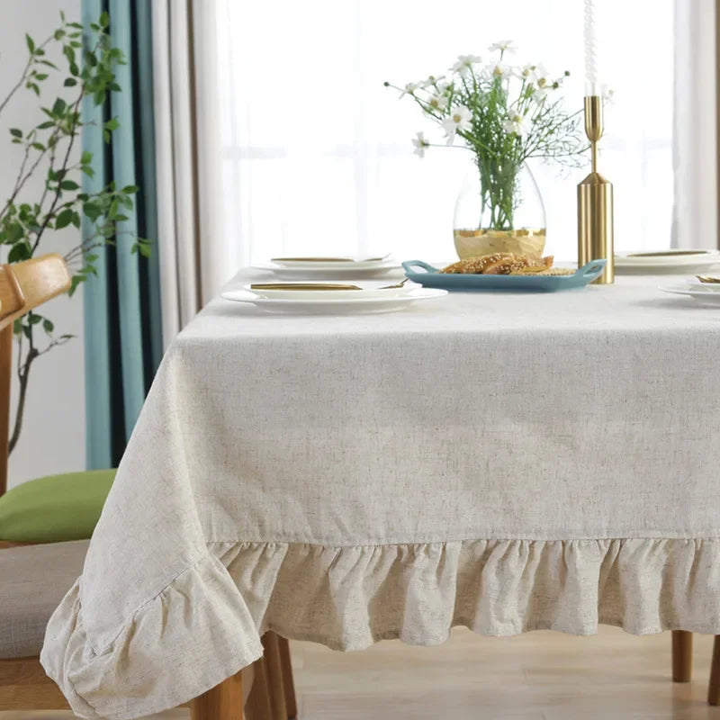 Thicken Cotton Linen Tablecloth for Wedding Home Party Dining Banquet Decoration Flax Fabric Table Cloth Luxurious Table Cover
