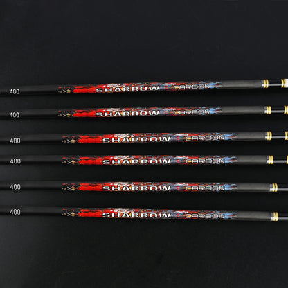 6/12pcs 32.8" Archery Pure Carbon Arrow Spine250-600 SHARROW Target Shooting Arrows with Sticker Outdoor Bow Hunting Accessories