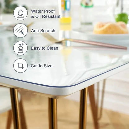 PVC Table Mat Glass Soft Cloth Table Cover Transparent D' Waterproof rugs and carpets for home living room Tablecloth 1.0 mm