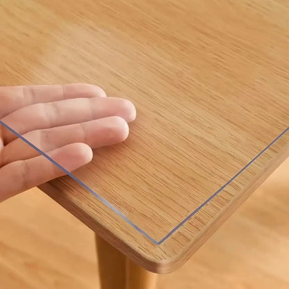 Transparent PVC tablecloth, soft glass crystal table mat, oilproof and waterproof, suitable for coffee table, dining table, desk