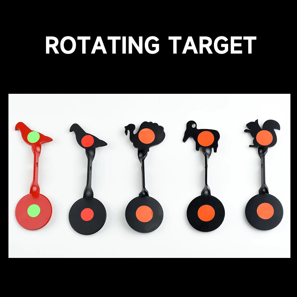 Shooting Metal Rotating Tree Target Outdoor Slingsshots Air Gun Steel Twisted Rotating Animal Simple Set Shooting Accessories