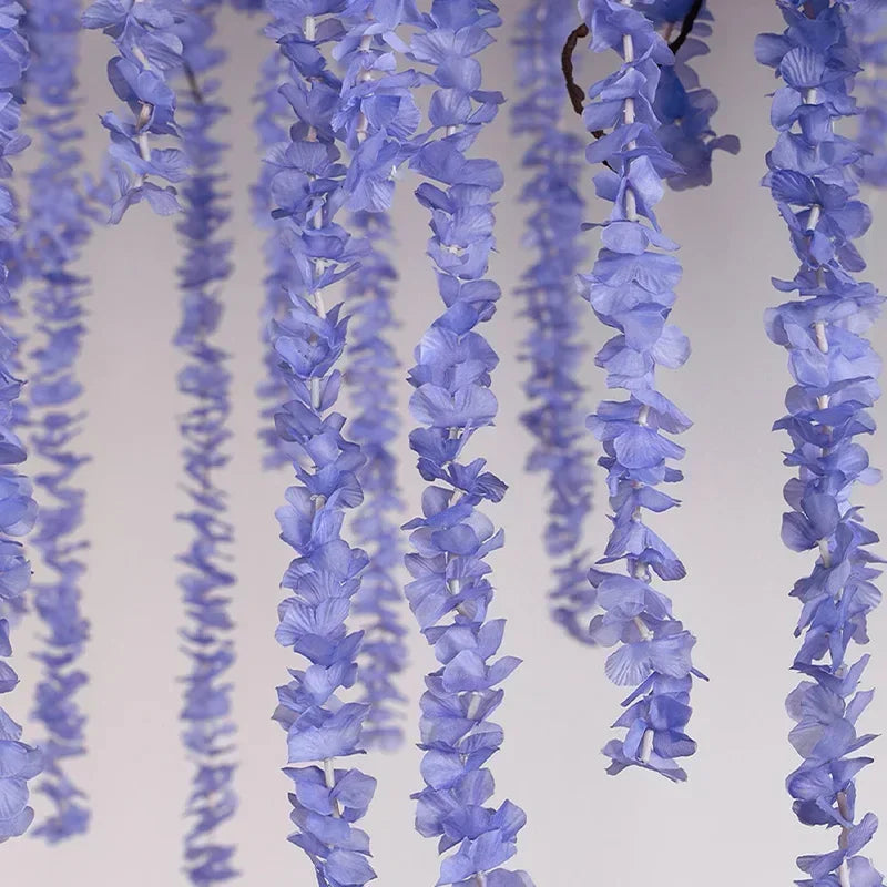 5PCS Wisteria Artificial Hanging Flower Vine for Arch Backdrop Decor Wedding Home Decoration Silk Wisteria String Fake Flower