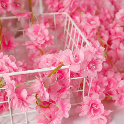 Pink Sakura Artificial Flowers Garland Cherry Blossoms Vines Garden Arch Decor Fake Flower Garland Wedding Party Home Decoration