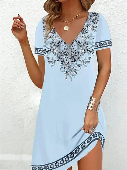 Plus-Size V-Neck Summer Dress