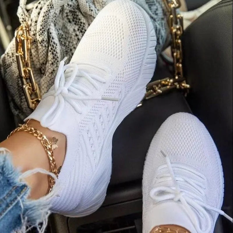Red Casual Sports Shoes for Women Comfort Mesh Tennis Shoes Light Sneakers Women 2024 New Plus Size 43 Student Vulcanized Shoe