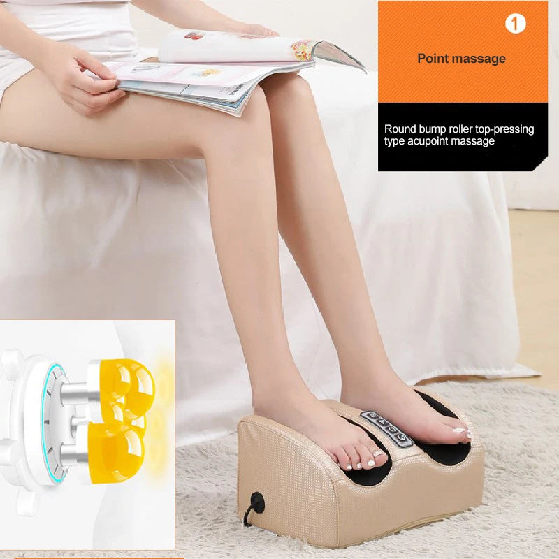 Electric Foot Massager Heating Therpay Shiatsu Kneading Roller Muscle Vibrator Pain Relief Relaxation Hot Compression Foot Spa