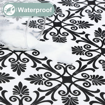 Homaxy Rectangle Vinyl Table Cloth Elastic Fitted Tablecloth Waterproof Plastic Table Covers Fold Tables Picnic Camping Outdoor