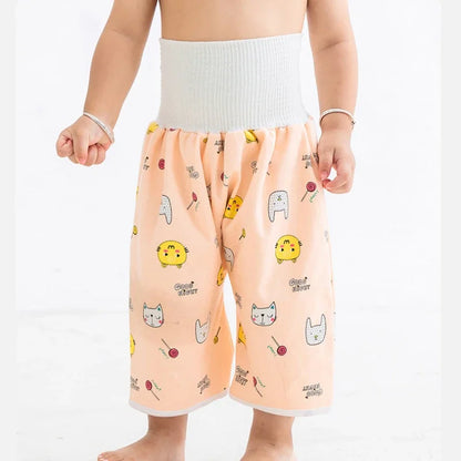 Baby Training Pants 2 in 1 Babies Kids Diaper Waterproof Reusable Cotton Pant Skirts Leakage Mat Cover Sleeping Bed Clothes