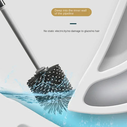 Leakproof Wall Hanging Toilet Brush Set 2 Cleaning Brushes Silicone Toilet Brush with Holder For Floor Bathroom Accessories