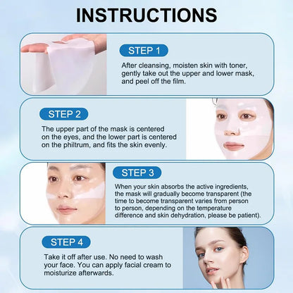 4Pcs/Box Absorbable Bio-Collagen Real Deep Moisturizing Mask Anti Aging Night Mask Firming Nourish Brightening Skin Care