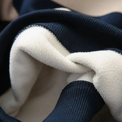 IYEAL  Autumn Winter Kids New Fleece Thickened Sweatshirt Boys Girls Long Sleeve Round Neck Color Matching Sweatshirt