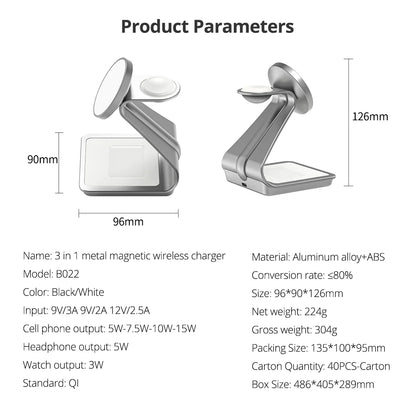 Magnetic 3 in 1 Wireless Charger for iPhone