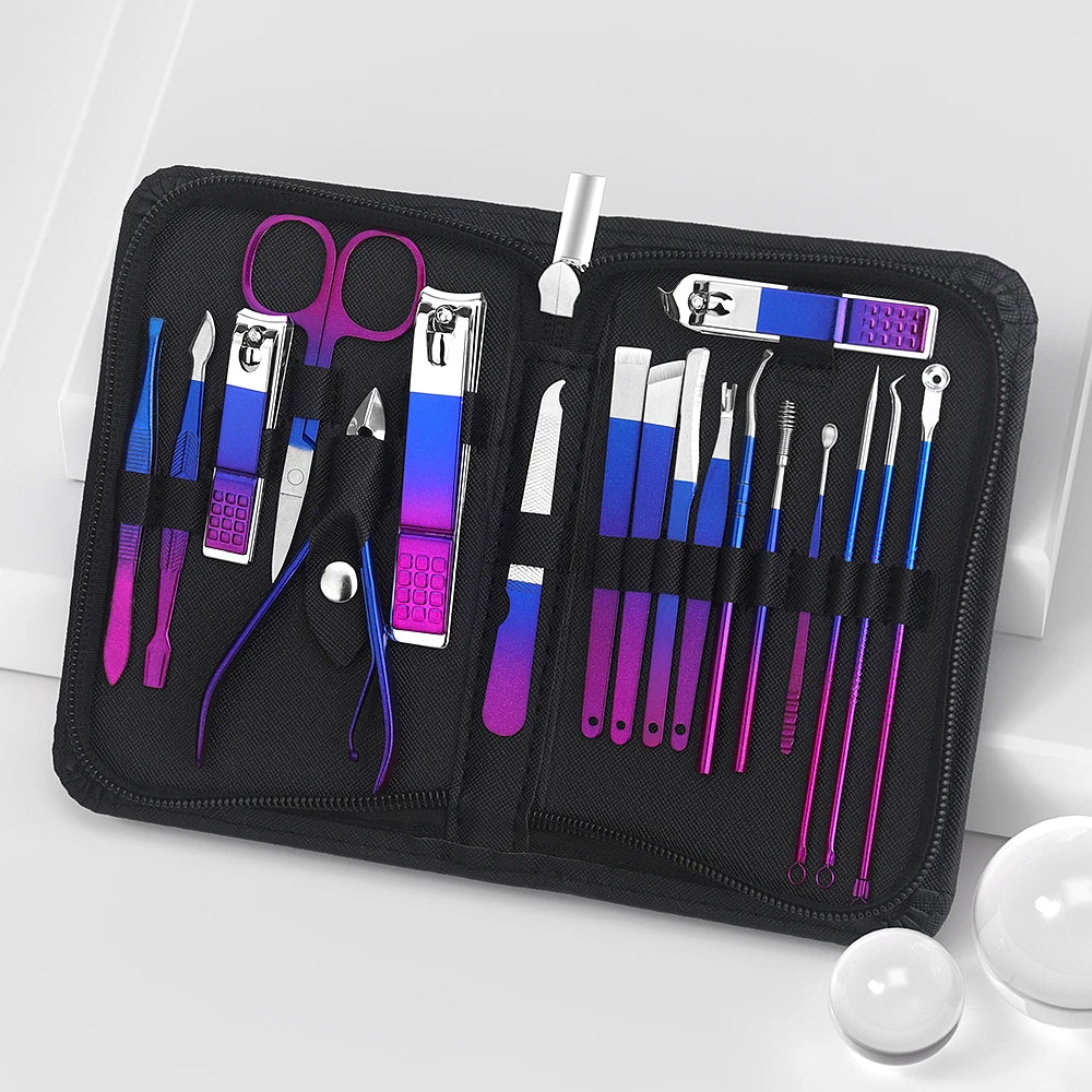 Manicure Set Pedicure Nail Clippers Set 9/18pcs Professional Grooming Tools Including Facial Fingernails and Toenails Nail Care