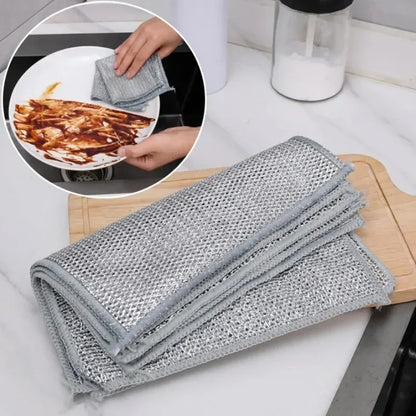 20/1pcs Magic Cleaning Cloth Thickened Double -sided Metal Steel Wire Rags Kitchen Dish Pot Washdishing Cloths Towel Clean Tools