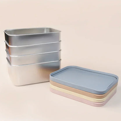 Stainless Steel Lunch Box Environmentally Friendly Food Grade Bpa Free Leakproof Children's Lunch Box Silicone Lid Lunch Box