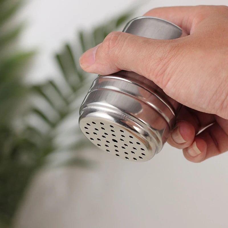 Multi-purpose Stainless Steel Seasoning Jar Salt Sugar Bottle Rotating Cover Kitchen Gadgets Spice Pepper Shaker צנצנת לתבלינים