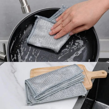 20/1pcs Magic Cleaning Cloth Thickened Double -sided Metal Steel Wire Rags Kitchen Dish Pot Washdishing Cloths Towel Clean Tools
