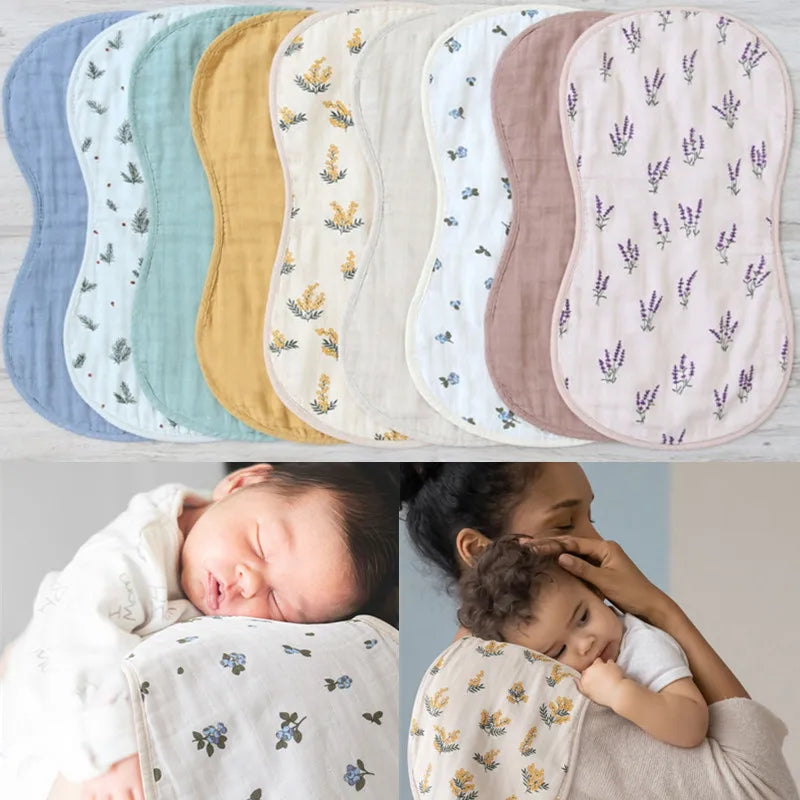 Pure Cotton Gauze Baby Bibs Four Layers Breathable Floral newborn Burp Cloths Bandana Absorbent Soft Baby Boy Girl Feeding Towel