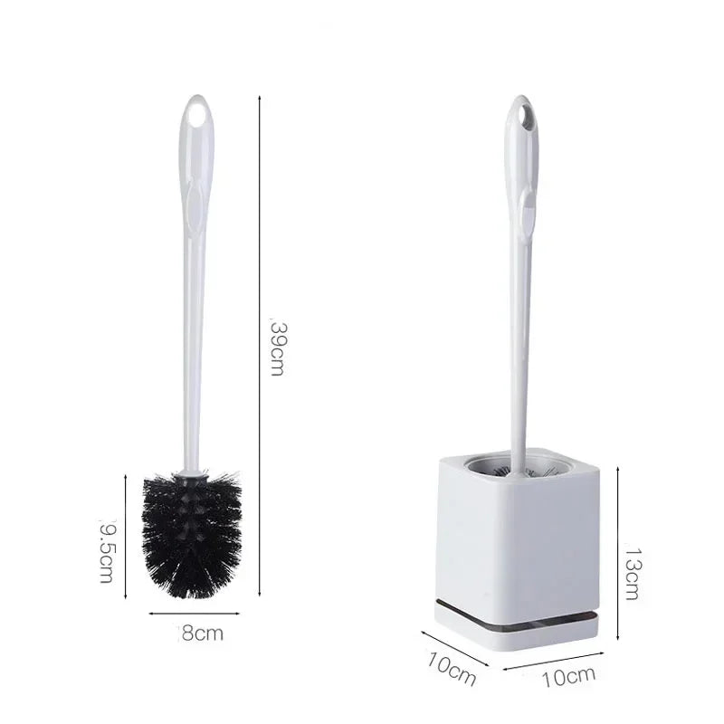Wall-Mounted  Plastic Brush Set Clean Toilet Brush Without Dead Ends Punch-Free Base Household Bathroom Accessories