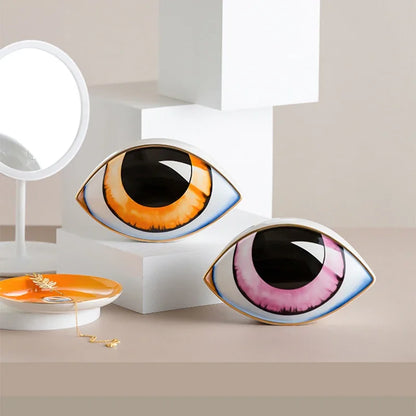 2024 New Ceramic Devil's Eye Figurine Home Decor Eye Ornament Sculpture Statue Study Room Abstract Decoration Gift Giving