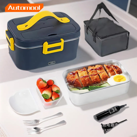 Electric heated lunch box car/truck/office dining box 75W stainless steel detachable 1.8 L heating bowl 12V/24V/220V