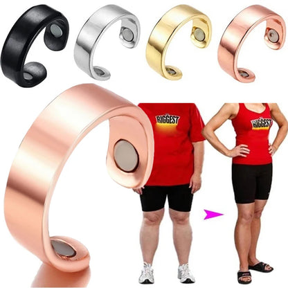 Unisex Magnetic Therapy Slimming Tail Ring Lymphatic Drainage Energy Wellness Ring Anti Snoring Device Sleep Aid Slim Jewelry