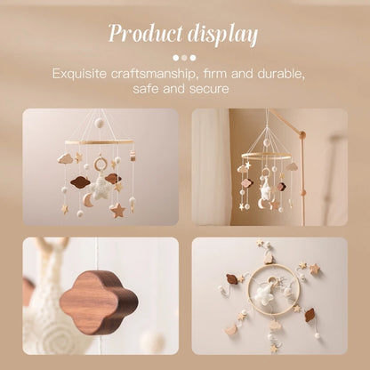 Baby Wooden Crib Mobile Bed Bell Hanging Rattle Toy Newborn Music Box Bed Bell Hanging Toys Holder Bracket Infant Crib Baby Gift